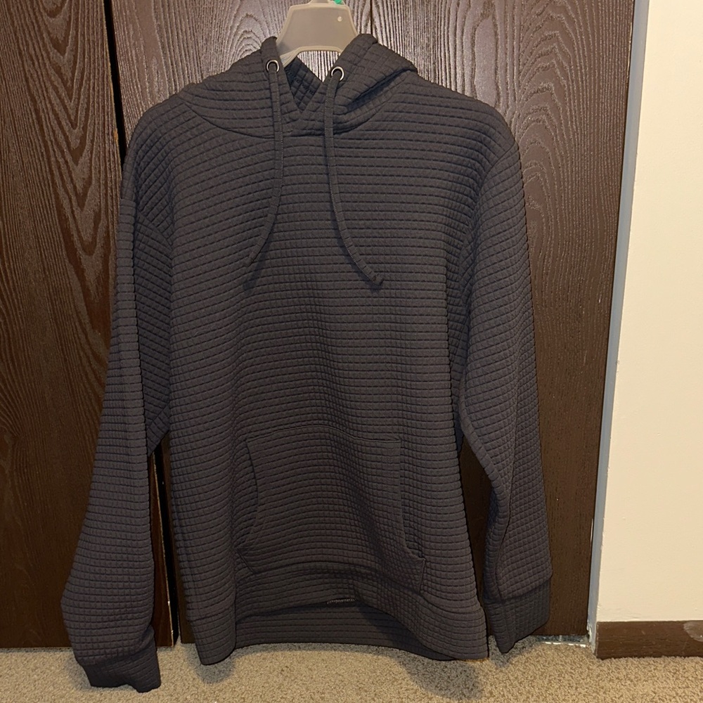 Men's Dark Gray Textured Hoodie